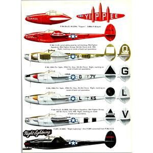 P-38M 44-26865 Night Lightning First P-38M 1969 Aircraft Warplane Print SV27-3